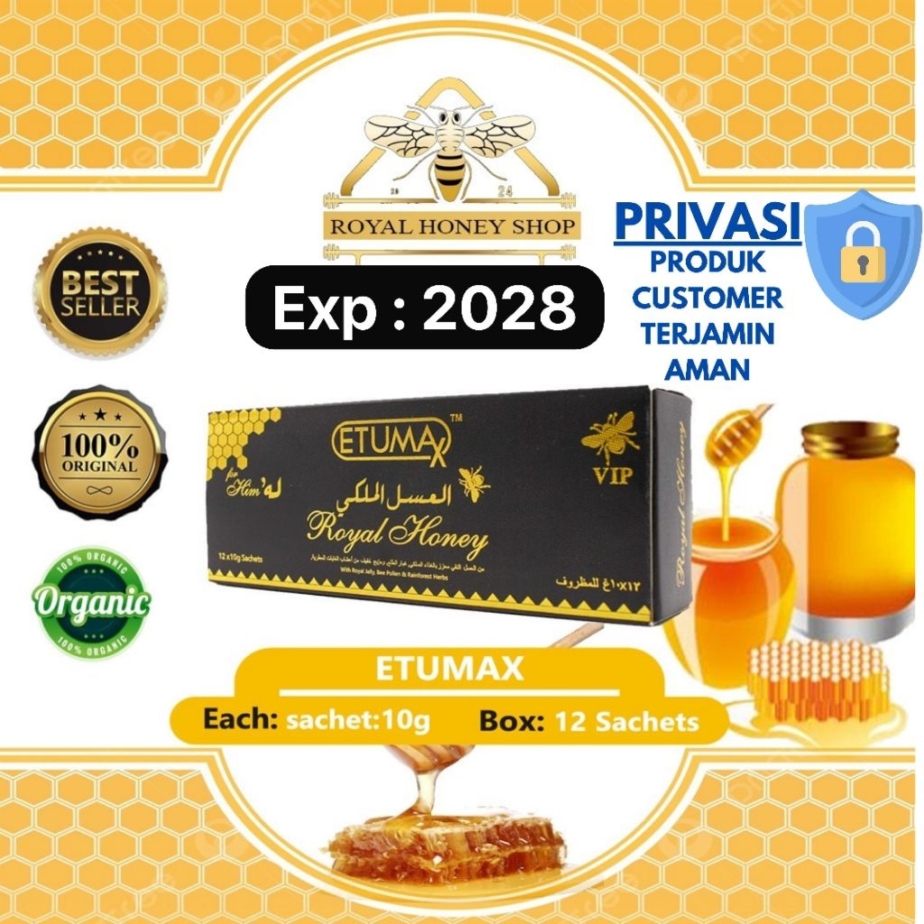 

Etumax Royal Honey Vip for him original 1Box12 Sachet EXP 2029