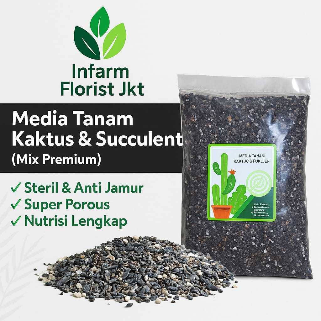 Infarm Florist - Media Tanam Cactus Kaktus Sekulen Sukulen Mix Premium Cocok Untuk Semua Jenis Sekul