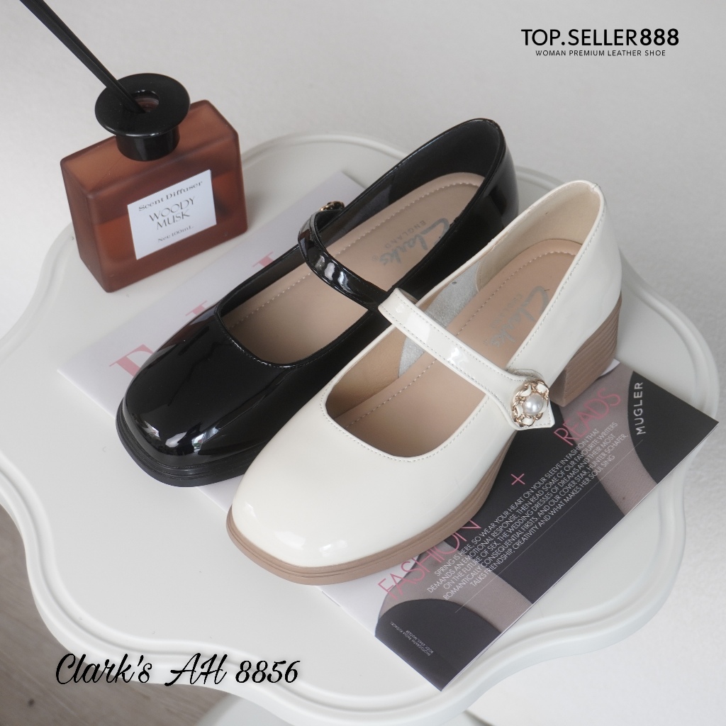 Sepatu Heels Wanita Mary Jane CLARKS AH 8856 Hak 5 cm 100% Kulit Asli