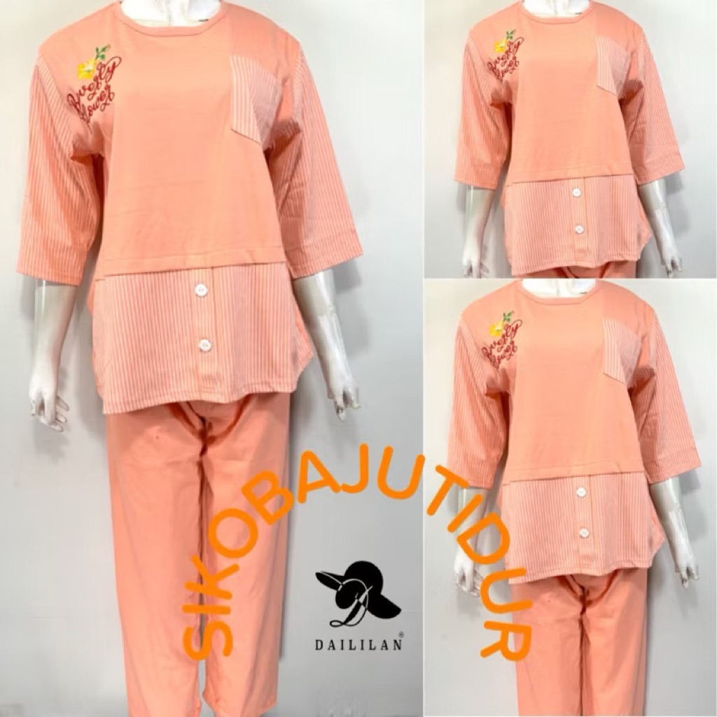Sikobajutidur - CP Daililan Lengan 3/4 | Baju Tidur Daililan