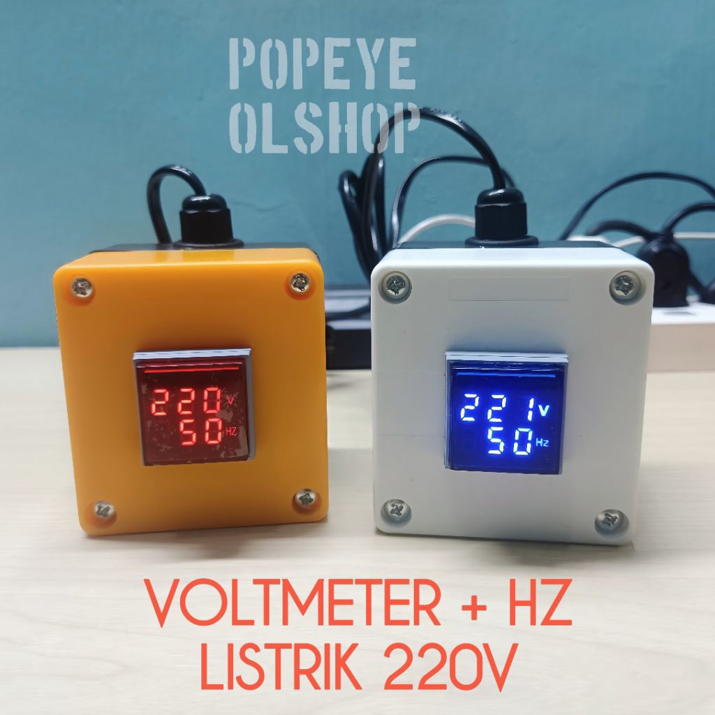 Alat Monitor Tegangan Voltase Dan Frekuensi Listrik PLN Volt + Hz Meter Led