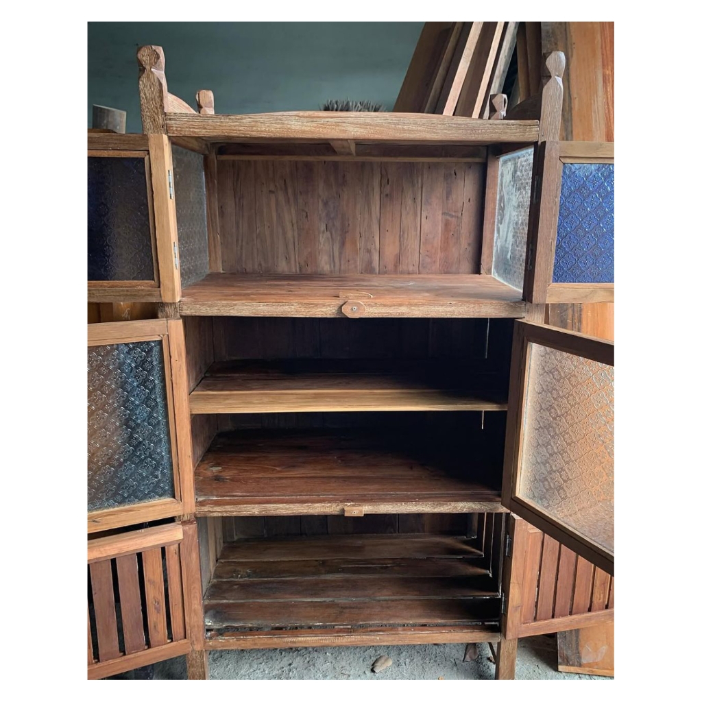 (Dua Musim) Lemari makan kayu jati rustic