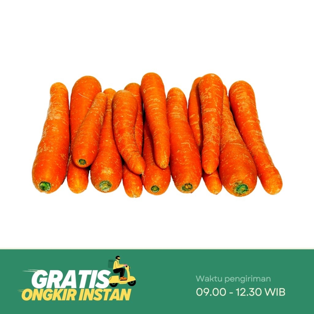 

Wortel Lokal Ukuran Sedang 250 gr / 500 gram