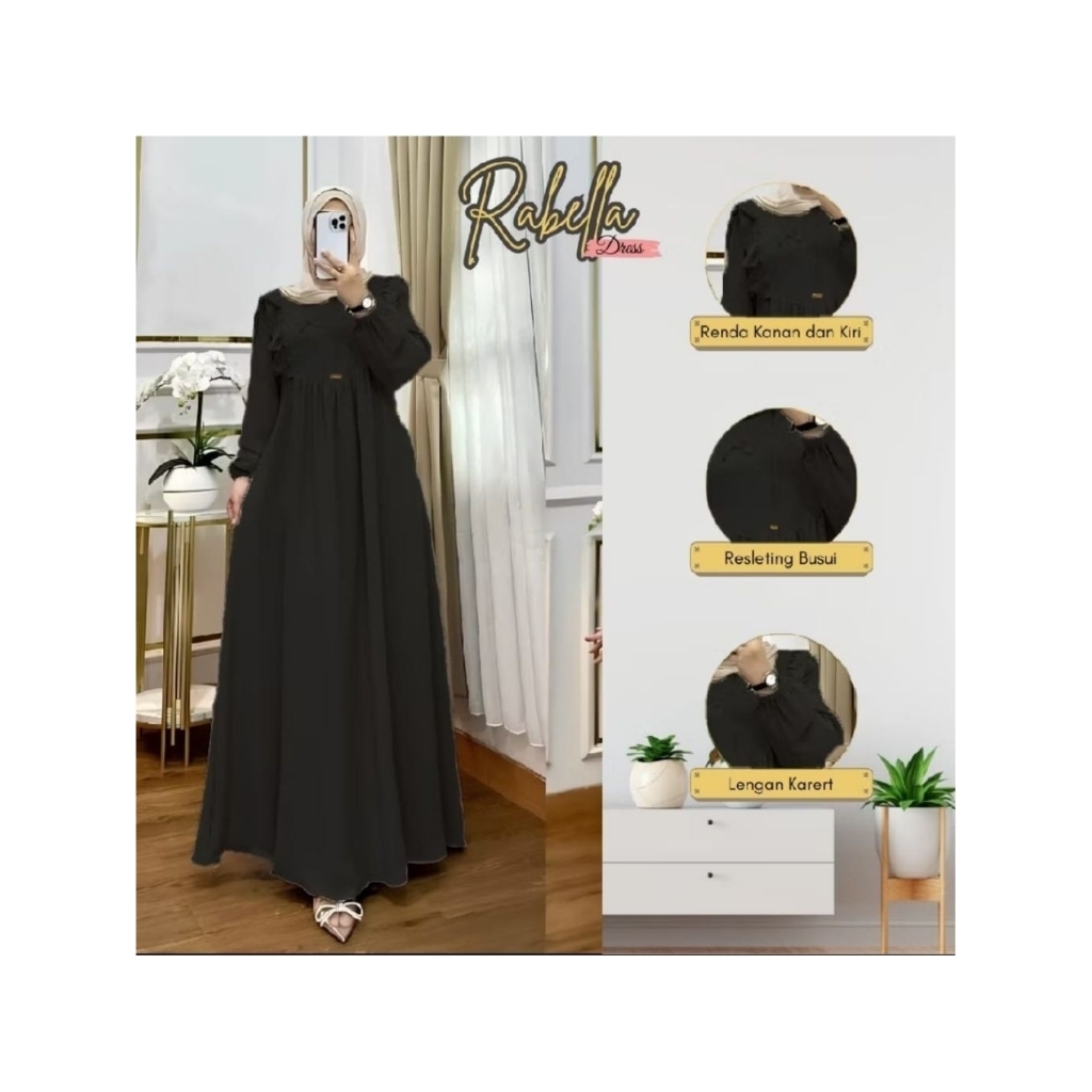 Gamis crinkle airflow//Gamis wanita jumbo LD 120