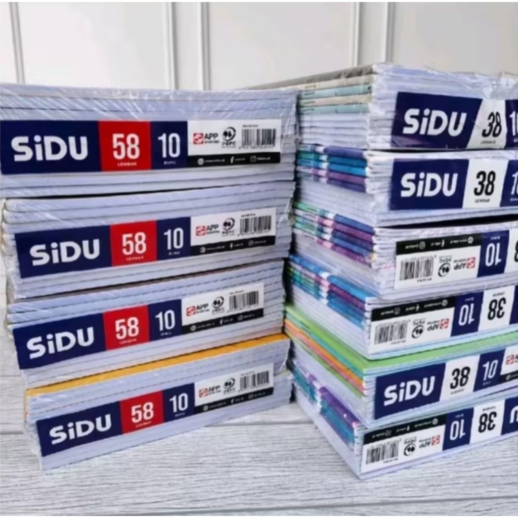 

Buku Tulis SIDU 32,38,58 Sinar Dunia isi 32,38,58 lembar, 1 pak isi 10 buku