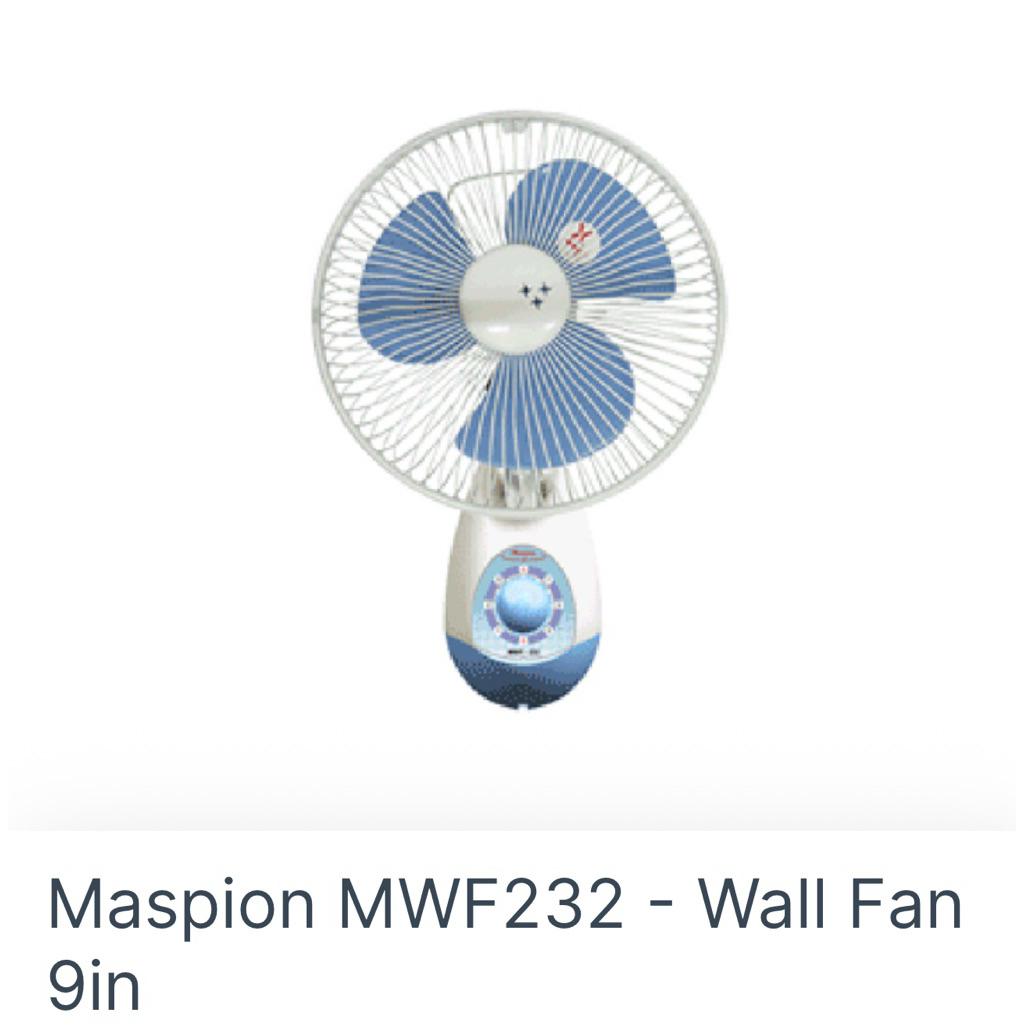 maspion mwf232 wallfan kipas angin kecil dinding 9inch maspion