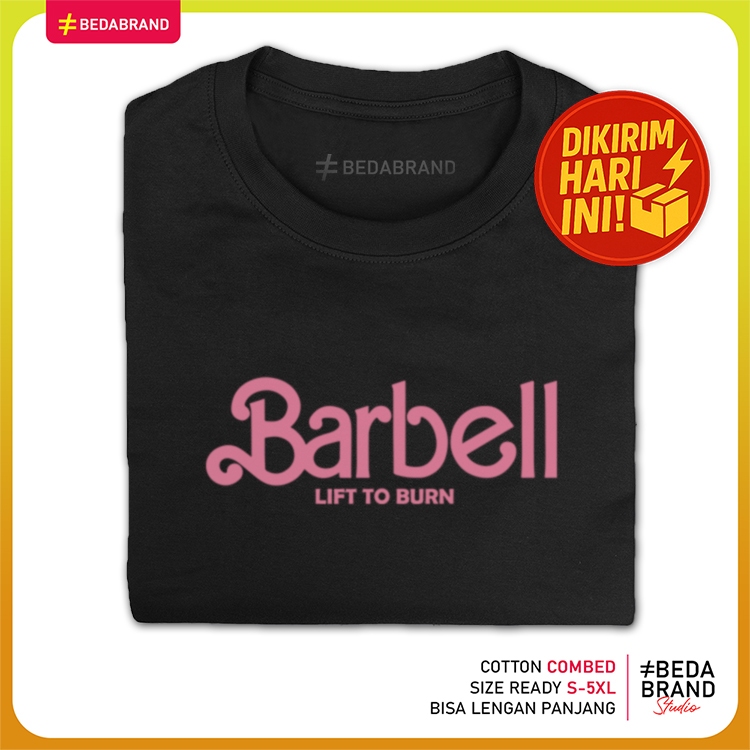 Kaos Plesetan Parodi Logo Brand Unik - Barbell