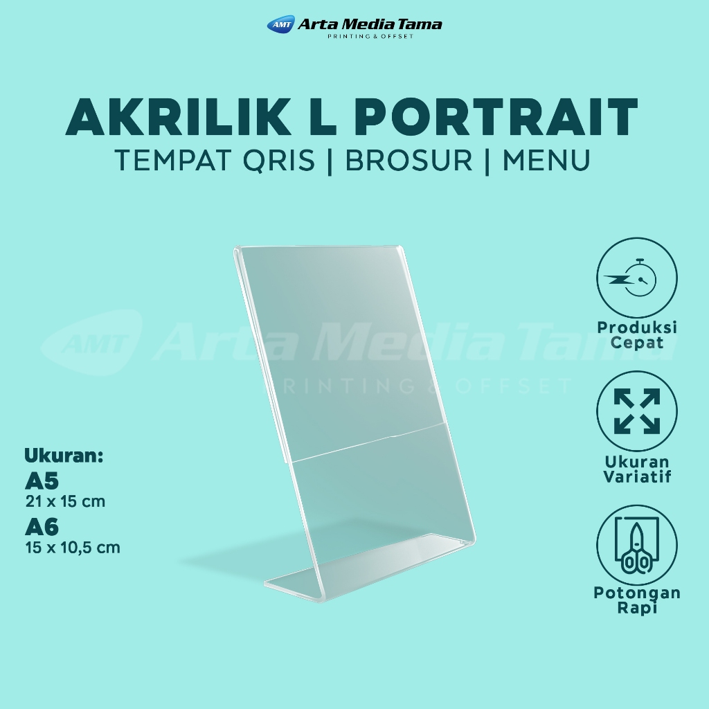 

TEMPAT BROSUR AKRILIK POTRAIT L | AKRILIK STAND | QRIS STAND | STAND DISPLAY | DUDUKAN DISPLAY