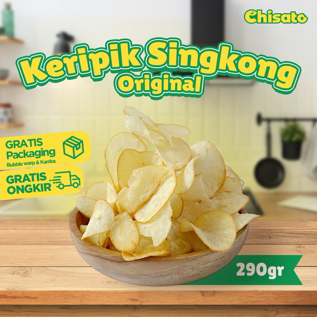 

Keripik Singkong Original 290gr | Camilan Asin Gurih | Snack Kriuk Rumahan
