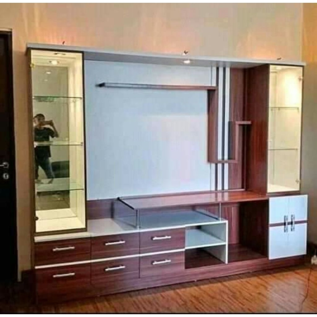 bupet tv kayu mdf kokoh halus