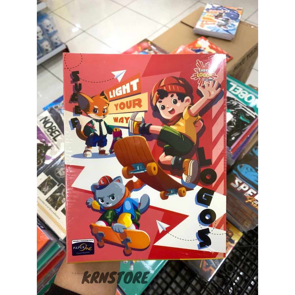 

Buku Tulis SUPER LOGOS By Vision isi 38 Lembar//Buku Baru Murah buatan pabrik Vision ((ISI 10 BUKUU)