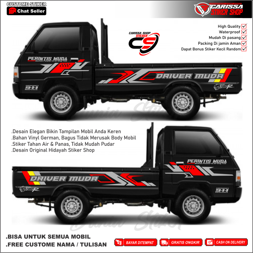 Terbaru Stiker Mobil Pickup L300 Stiker Striping JET PICKUP L300 Stiker Mobil Pickup Mitsubishi L300