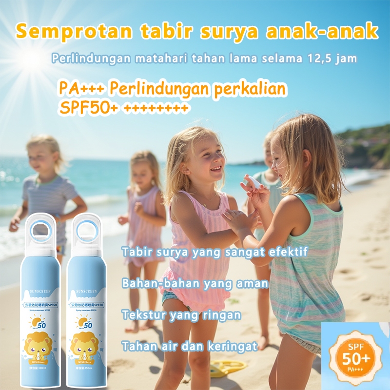 spray sunscreen bayi【Baru】Sunscreen Spray 150ml - Cocok untuk Bayi dan Anak-anak, SPF 50 PA+++, Beba