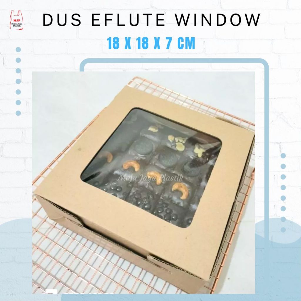 

(ECER) Dus Box Kotak Makan Hampers 18x18x7 Eflute Window Kotak Packaging Olshop