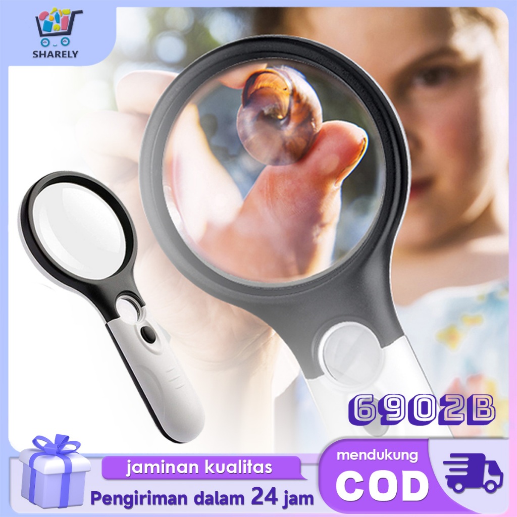 

Kaca Pembesar Dengan Lampu LED Magnifying Glass Loupe Definisi Tinggi Untuk Membaca Dan Perhiasan