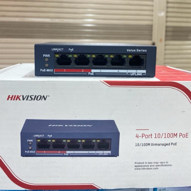HIKVISION POE DS-3E0105P-E/M SWITCH HUB POE 4 PORT