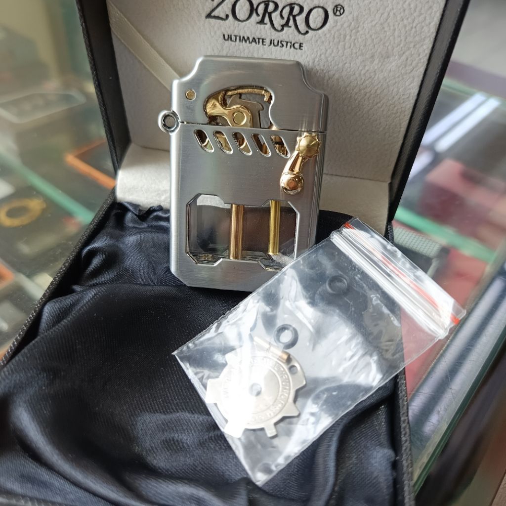 original korek api pemantik api zorro mekanikal mewah exclusive gratis grafir nama cocok utk kado so