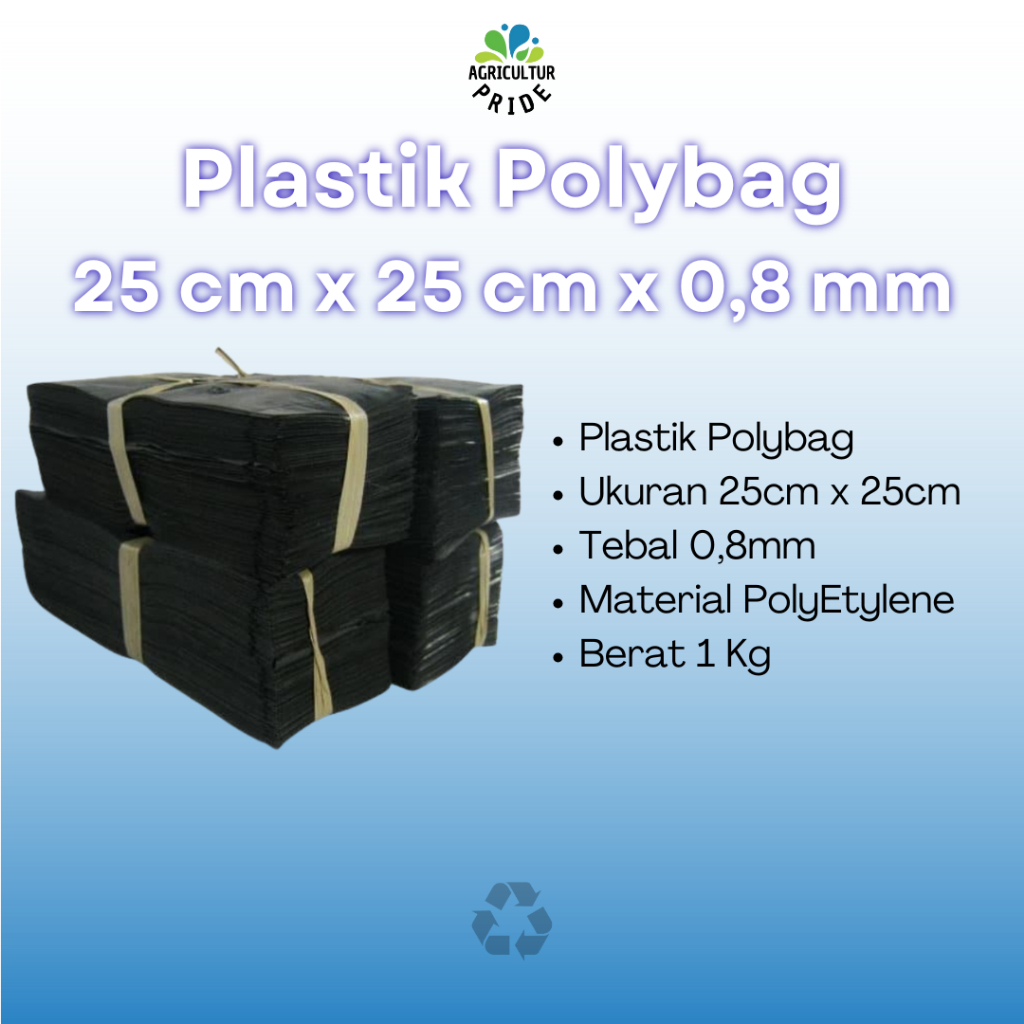 Polybag Tanaman Hitam Tebal 1 Kg – Plastik Media Tanam 25x25 cm