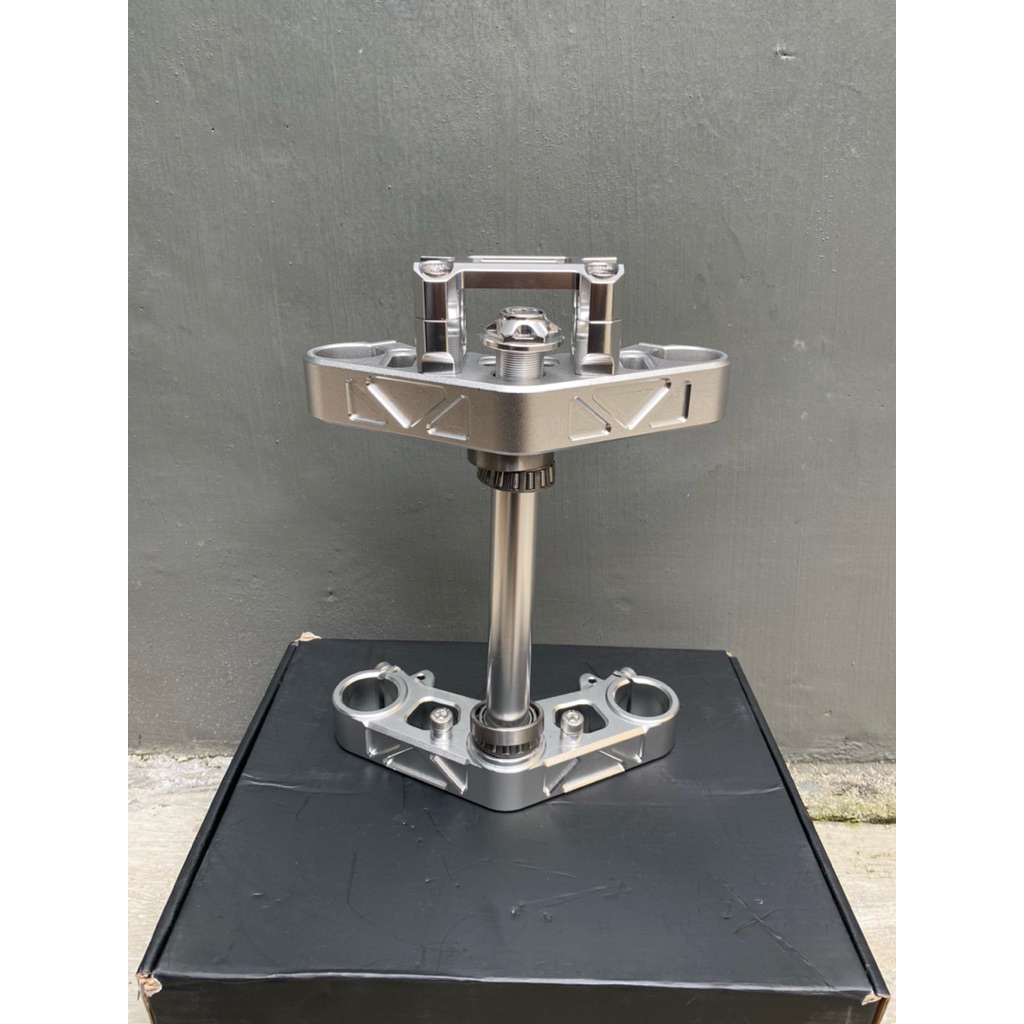 T ATAS BAWAH NINJA RR FULL ALUMUNIUM CNC SILVER SET RAISER PNP HONDA CB GL MP TIGER