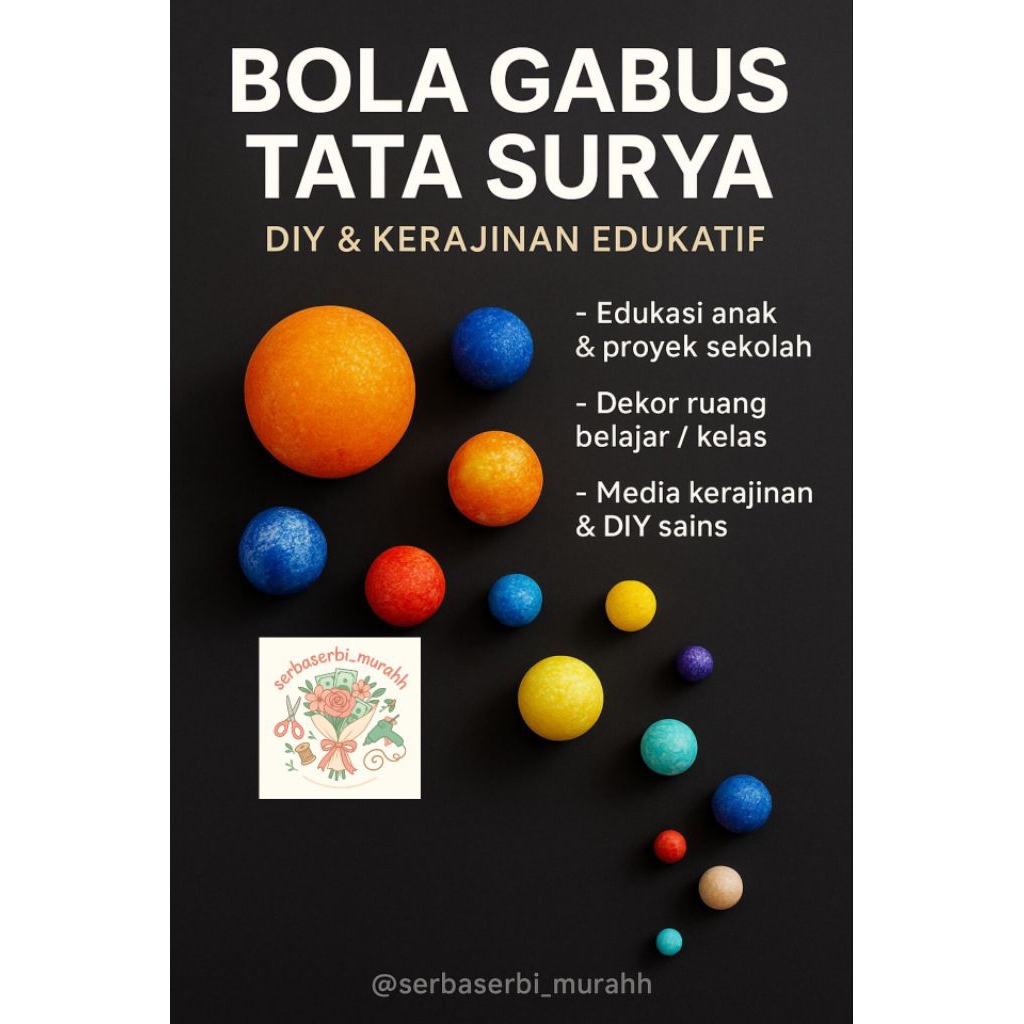 PAKET BOLA GABUS Tata Surya STYROFOAM untuk maket TATA SURYA