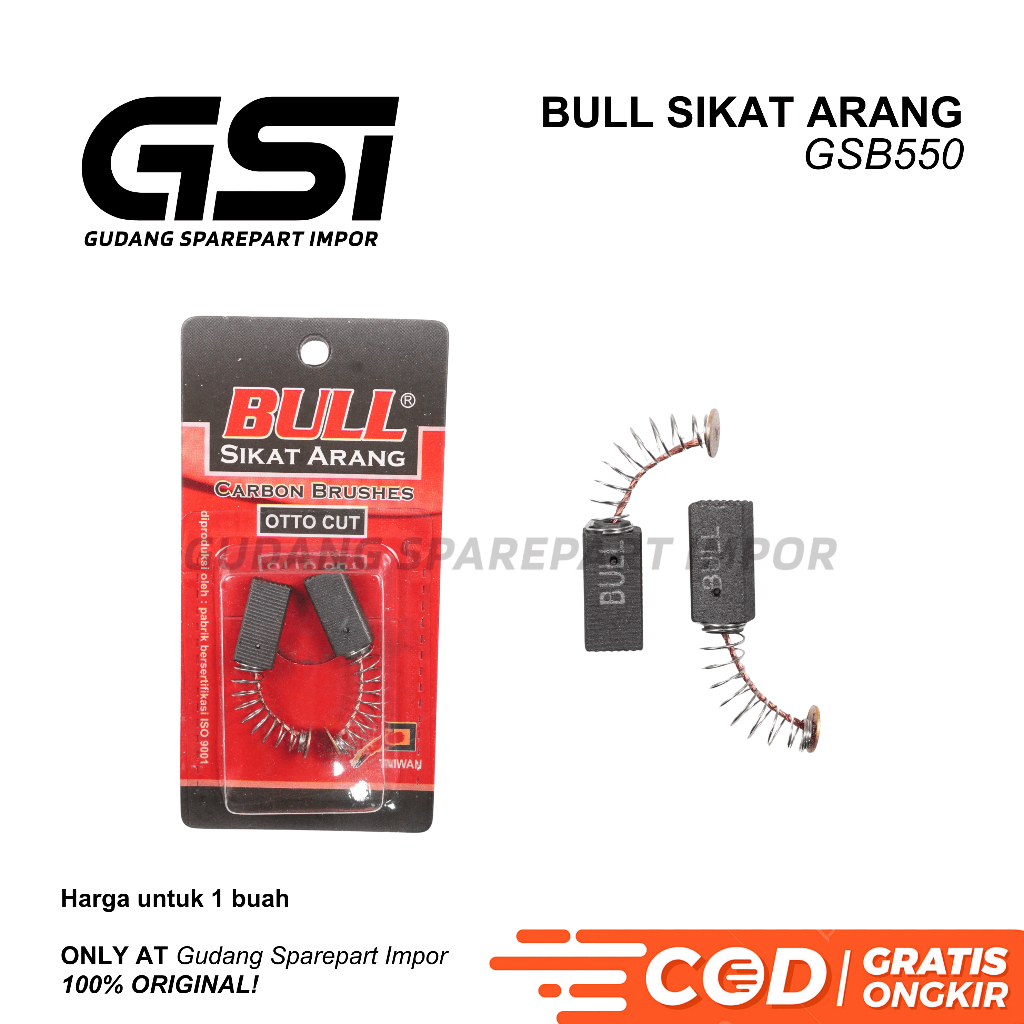 BULL Carbon Brush GSB550 Bor Impact Beton Bosch / Sikat Arang GSB550 / Arang Kul Spul Brostel