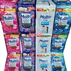 Molto Sachet 18ml 12pcs – Pink All Day Fresh, Biru Ultra Sekali Bilas, Pure Lembut Tanpa Pewarna, Pe