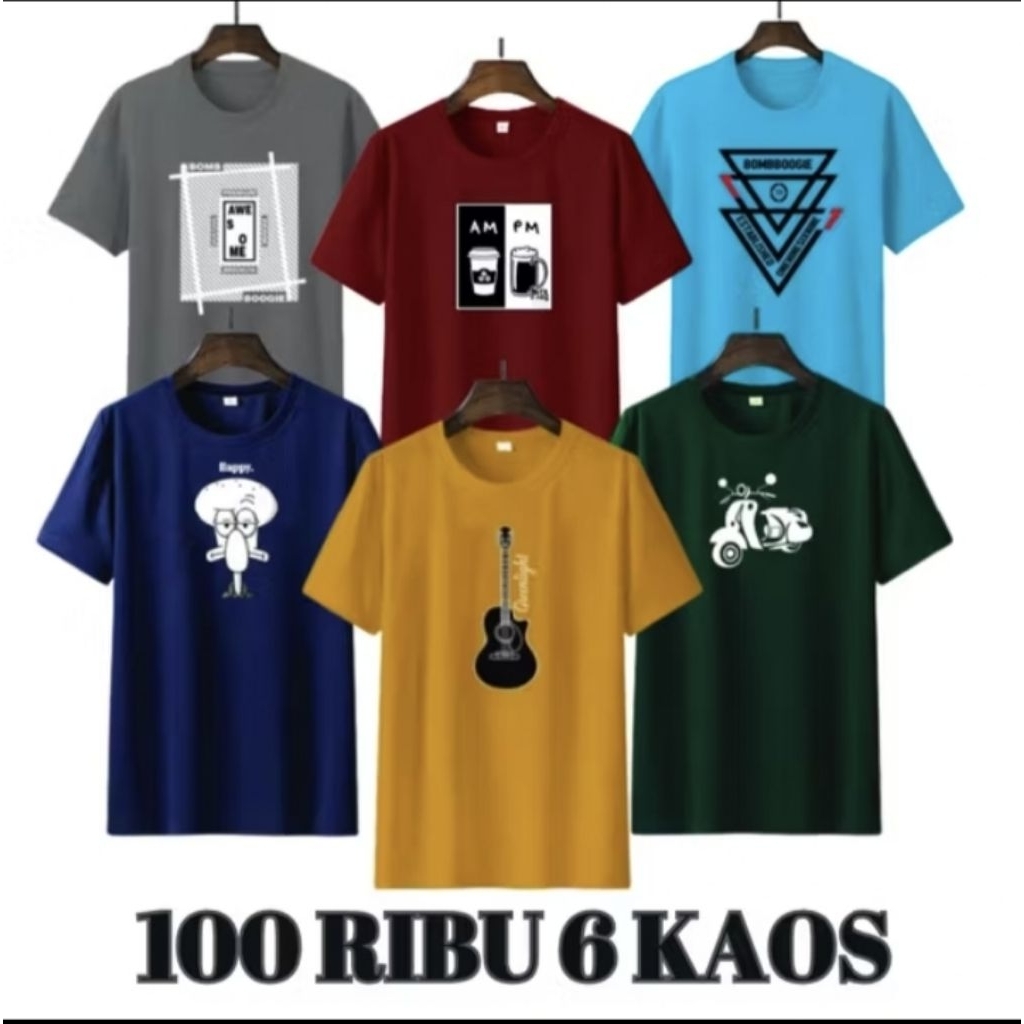 KAOS DEWASA 100RIBU 6PCS