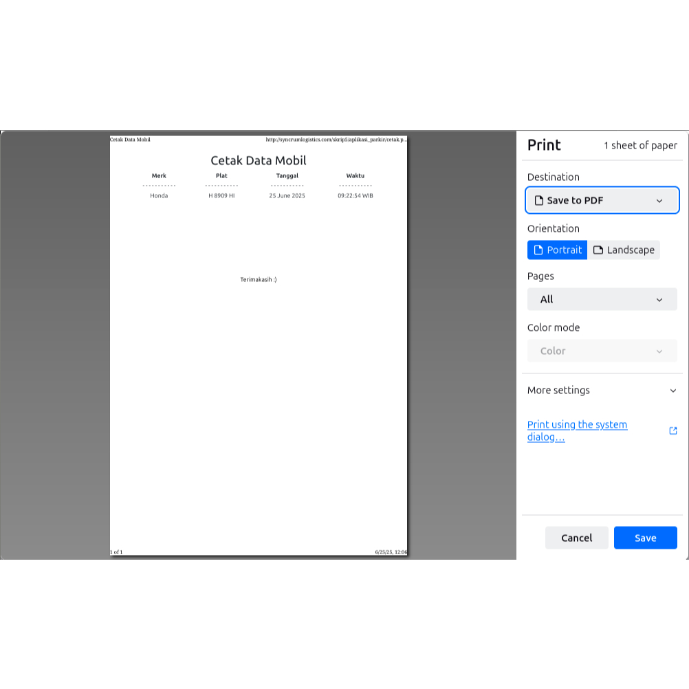 cd source code aplikasi parkir berbasis web dibuat dengan script php mysql - bahasa indonesia - muda