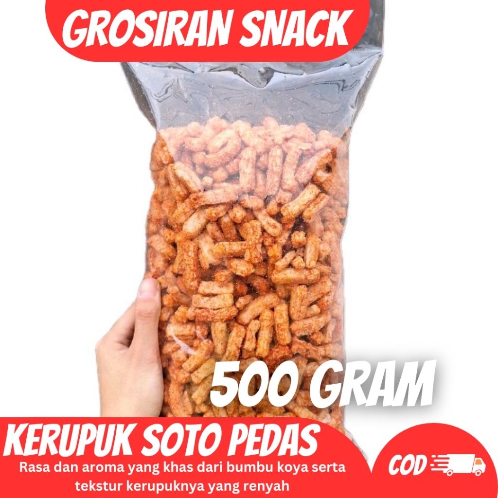 

(500 GRAM) KERUPUK SOTO PEDAS / KERUPUK VIRAL