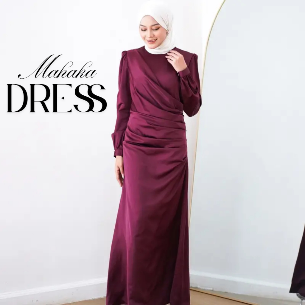 Mahaka Dress Kondangan Gamis Wanita Premium Kekinian Dress Lamaran Bridesmaid Acara Wisuda 2025
