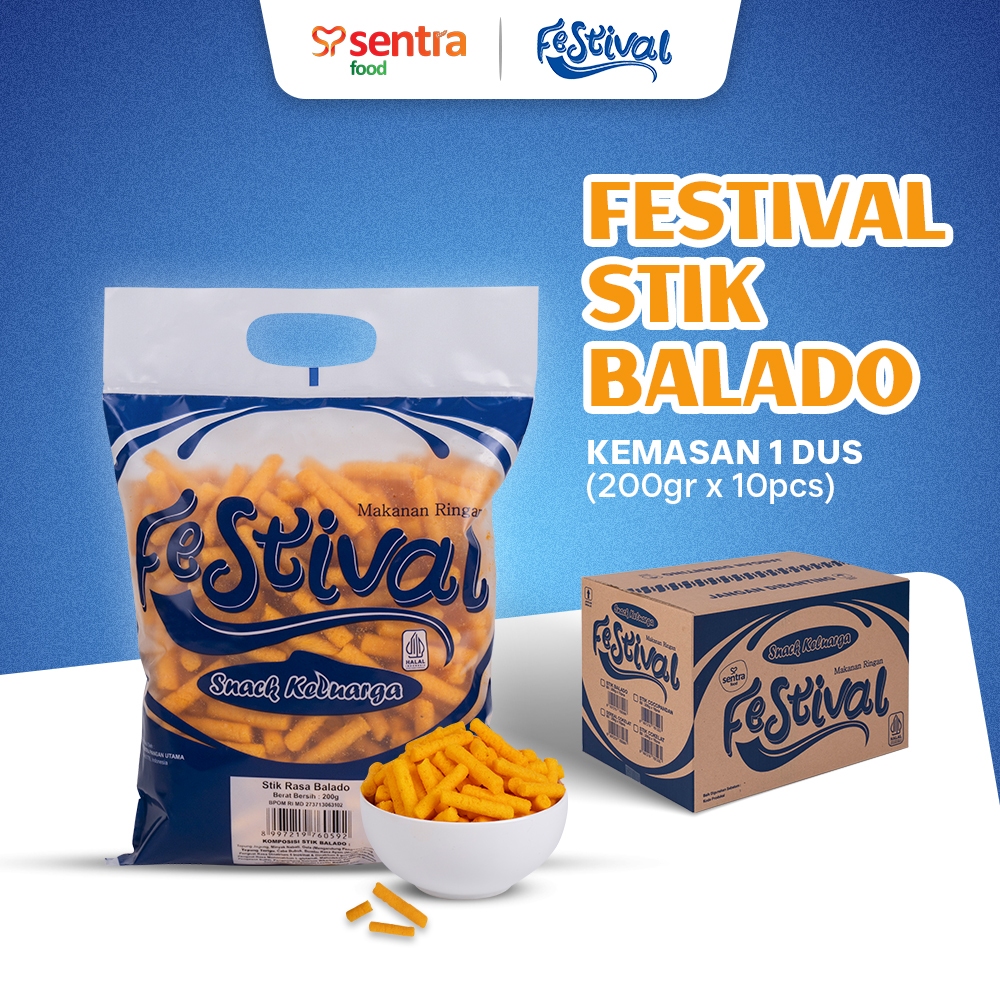 ⁠Snack Festival Stik Balado 1 Dus - Cemilan Snack Rasa Balado