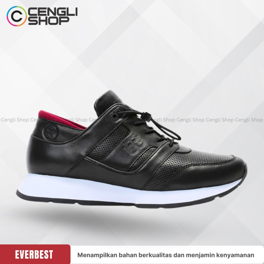 EM07 SEPATU SNEAKER EVERBEST SNEAKERS PRIA ORIGINAL ASLI ORI HITAM