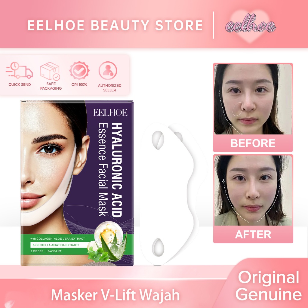 EELHOE Masker V-Lift Wajah Hyaluronic Acid Essence Facial Mask Facial Slimming Bandage Shaping Lifti