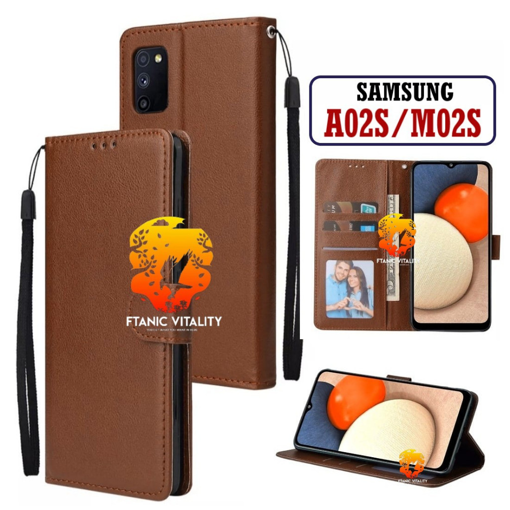 FLIP LEATHER CASING SAMSUNG A02S M02S CASE KULIT FLIP WALLET LEATHER DOMPET KULIT PREMIUM SARUNG BUK