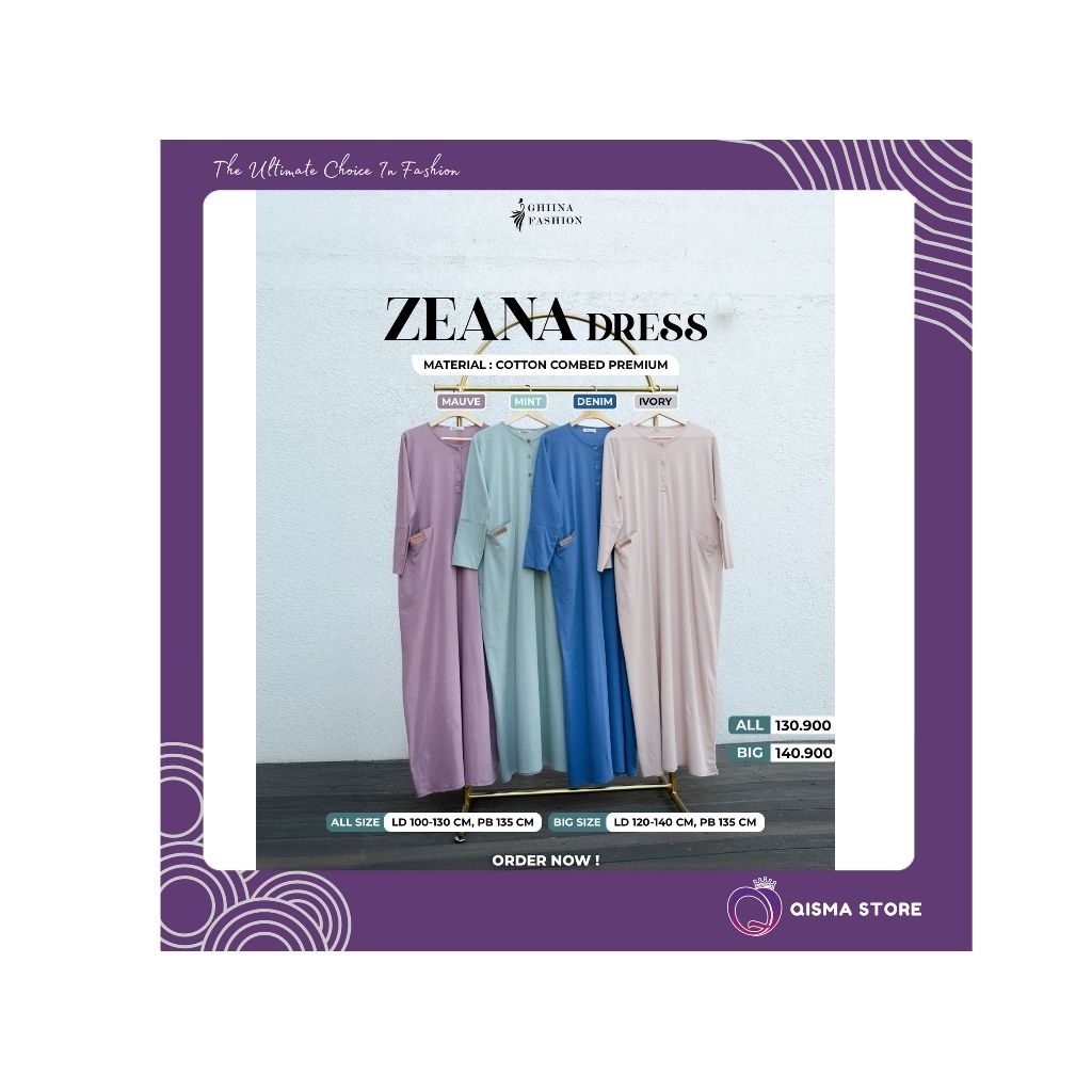 BEST PRICE// ZEANA DRESS BY GHIINA FASHION// QISMA STORE
