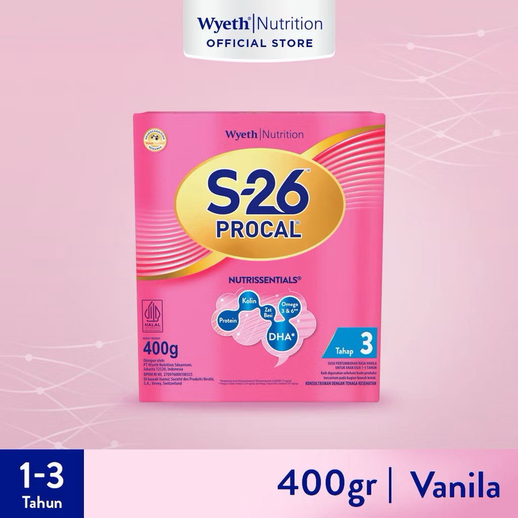 

S-26 Procal Tahap 3 Vanila Susu Pertumbuhan Anak Usia 1-3 Tahun, Kotak 400 gr