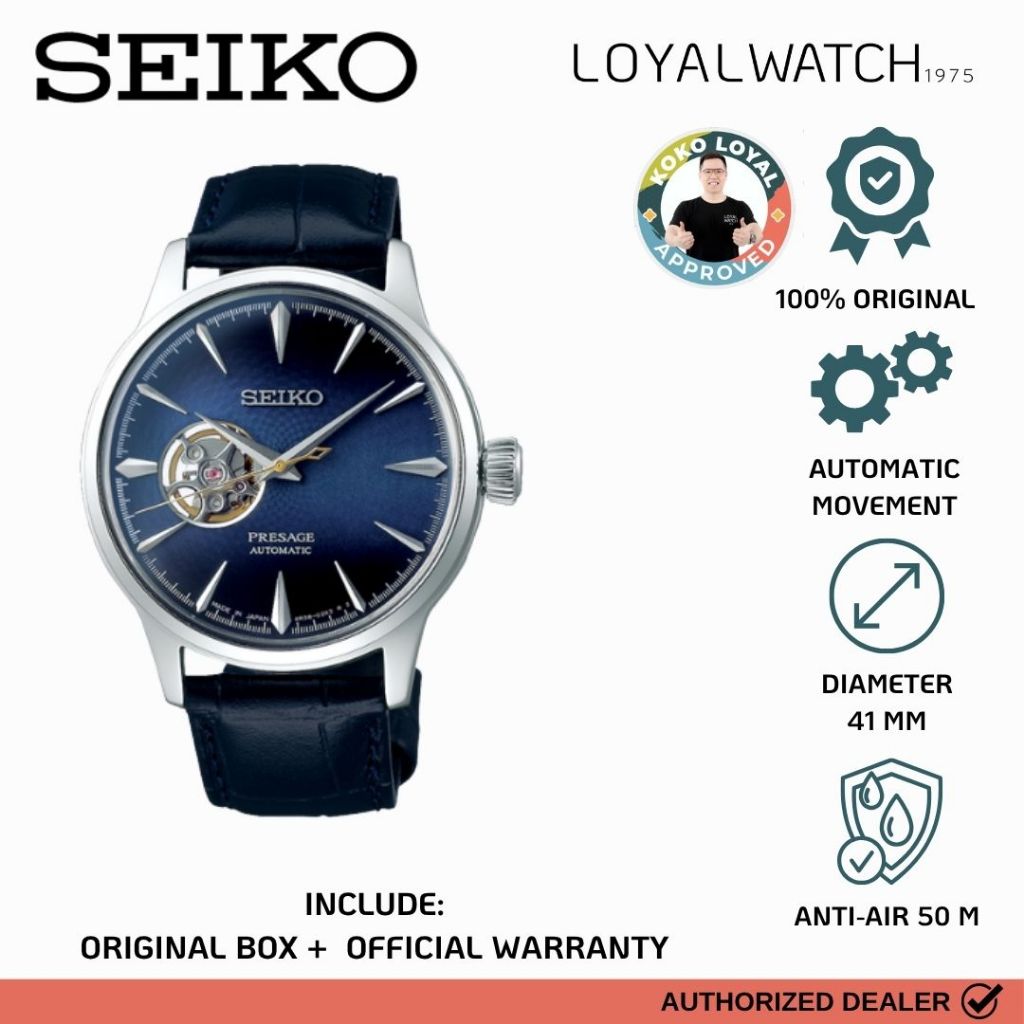 Jam Tangan Seiko Presage Pria SSA405J1 Automatic Leather Strap Original Garansi Resmi