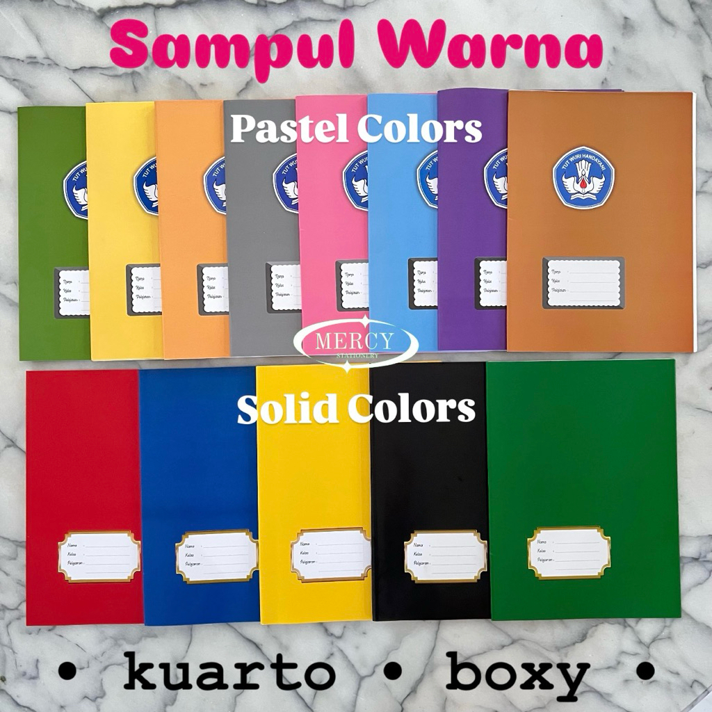 

20 Lembar - Sampul Buku Warna Kwarto Boxy Tebal SH Art Paper 80 Gr Sampul Buku Tulis