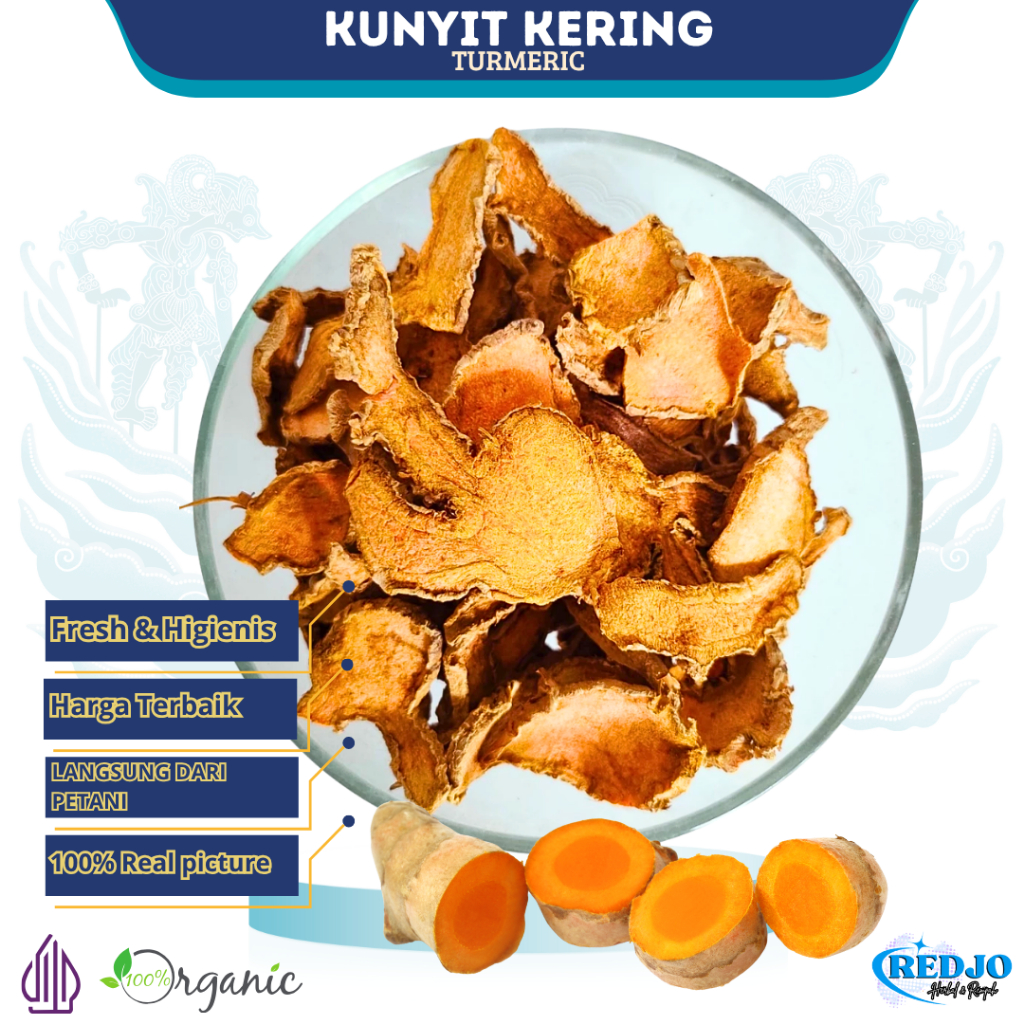 

Kunyit Kering Iris / Kunir Kunyit Rajang Tangan Manual Turmeric Curcuma Bumbu Dapur Rempah Herbal JSR 100% Premium Quality