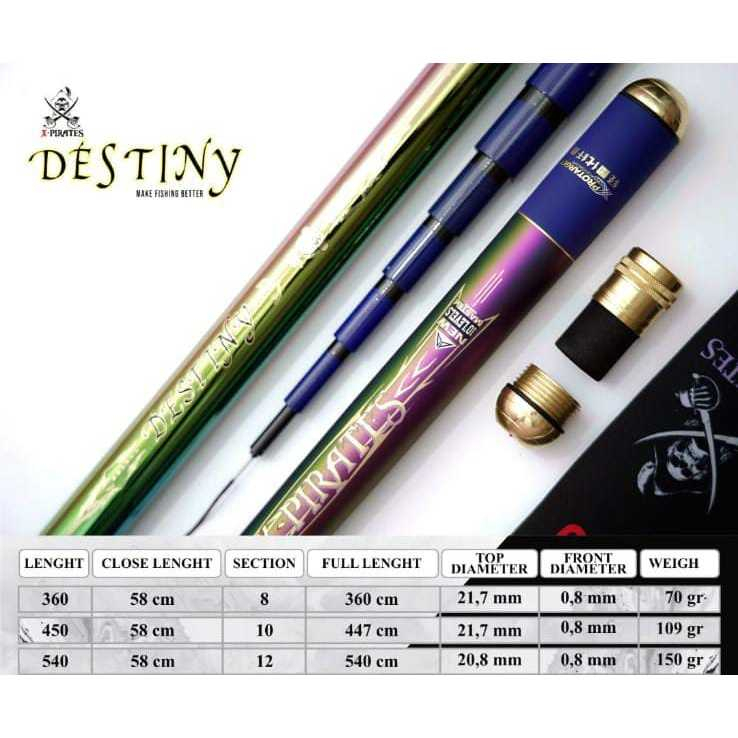 TEGEK X-PIRATES DESTINY (58 CM) DAN X-PIRATES  BARBOSSA (RUAS PANJANG) - HIGH CARBON + BONUS JERSEY