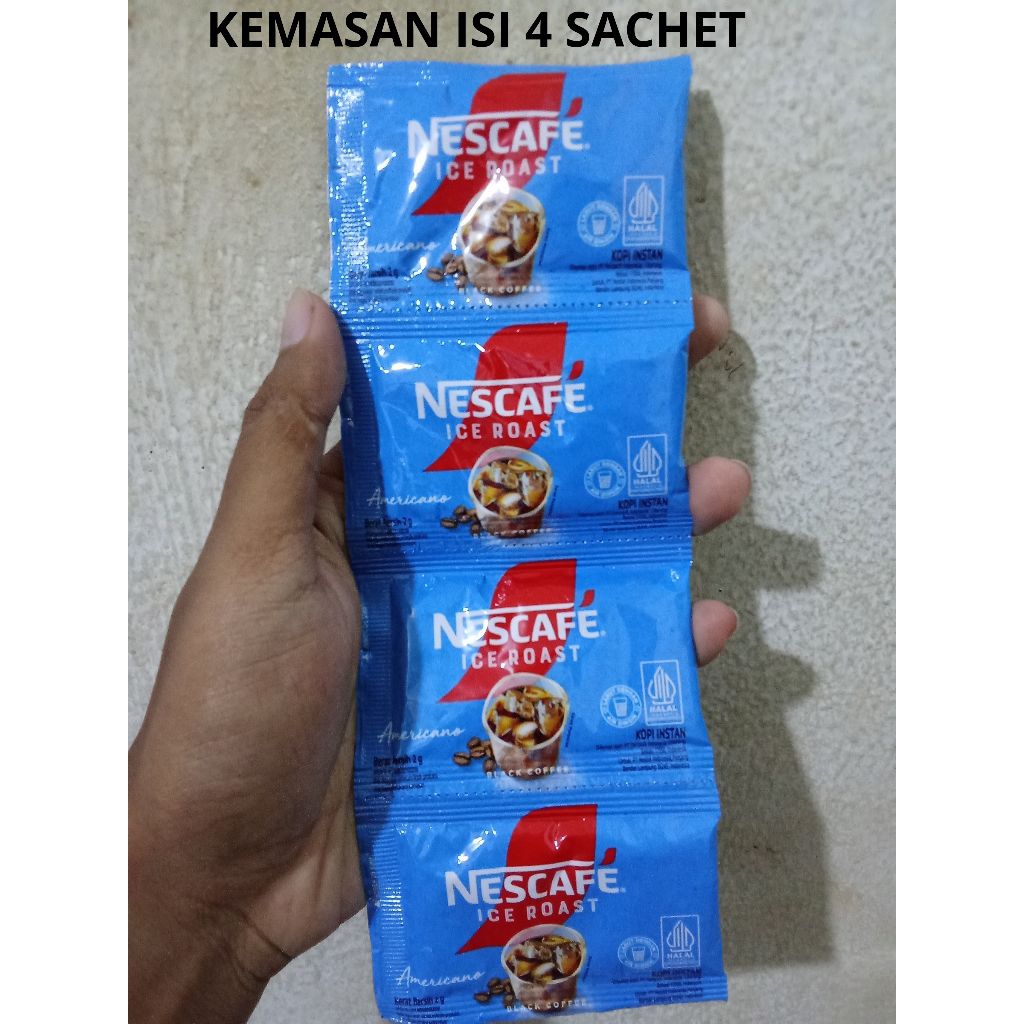 

NESCAFE ICE ROAS KOPI AMERICANO KOPI HITAM INSTAN KEMASAN ISI 4 SACHET