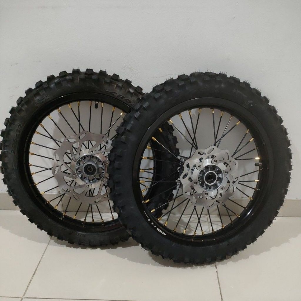 paketan velg vrossi KLX150 plus ban ring 17x160 17x160 trail cross ban 250 17 dan 275 17 ban sudah t