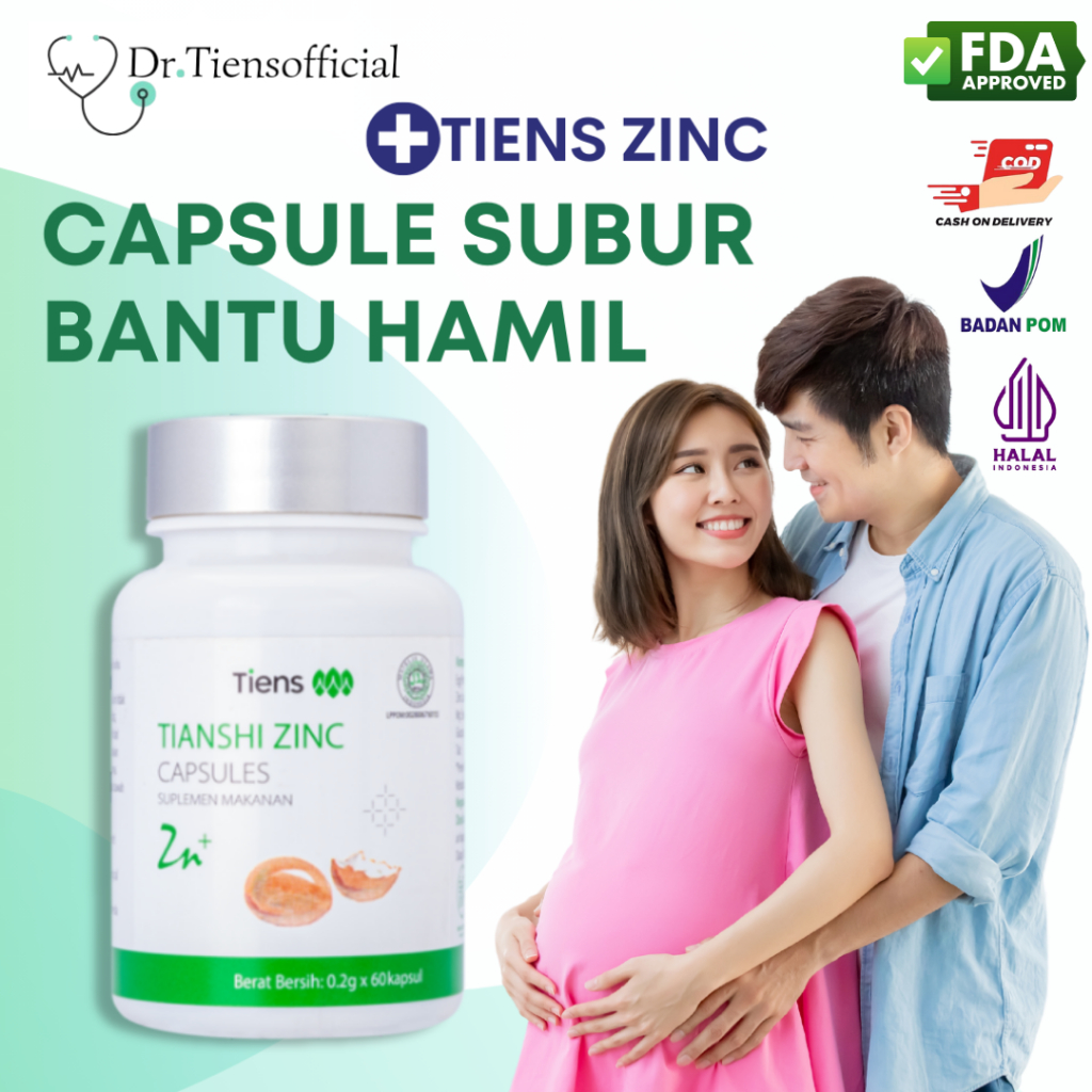 Zinc Tiens – Suplemen Kesuburan untuk Promil – Tingkatkan Kualitas Sperma & Ovum