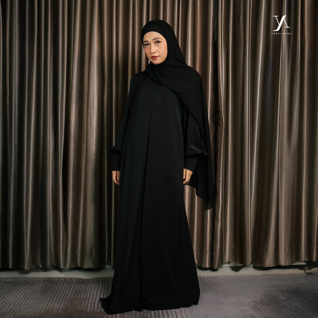 WLOV YANTI ADENI - Naima Abaya - Gamis Hitam Wanita Elegan