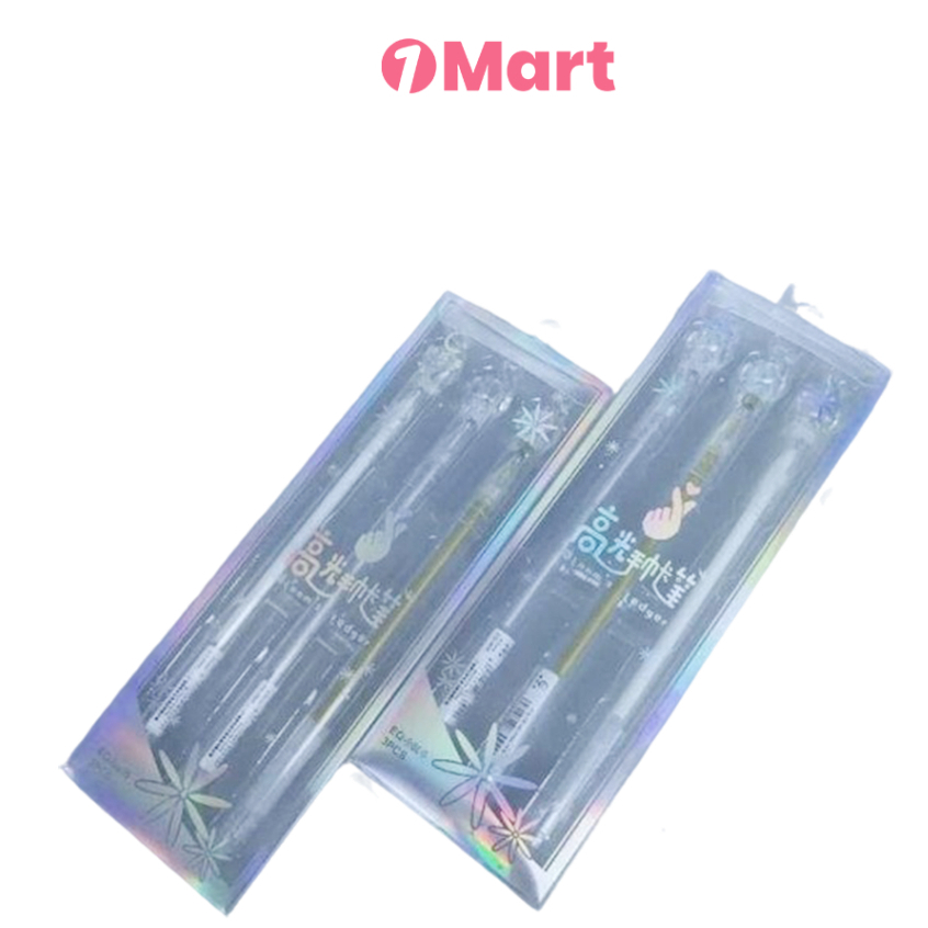 

1MART Pena Stabilo 3 Warna Elegan – Set Holografik