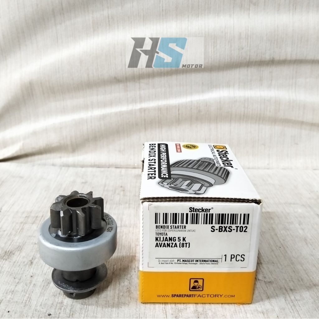BENDIX STARTER BENDIK STATER GIGI MOBIL TOYOTA KIJANG 5K AVANZA 8T RUSH TERIOS S-BXS-T02 STECKER ORI