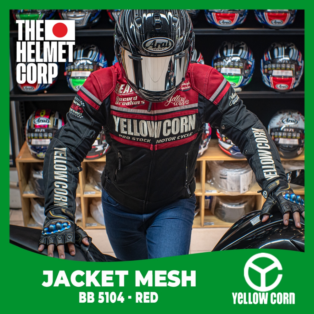 JAKET MESH YELLOWCORN BB 5104 RED JACKET RIDING MOTOR ORIGINAL YELLOW CORN