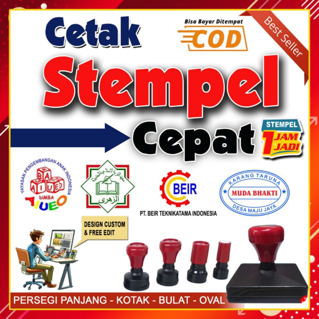 

STEMPEL Kilat, Stempel Otomatis, Stempel Custom, Untuk Media KERTAS