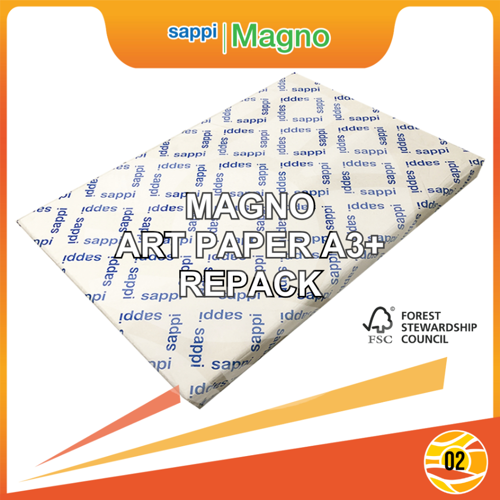 

Magno Gloss Kertas Art Paper Carton CTS 250 GSM | 300 GSM A3+ Digital Print - Repack 50 Lembar