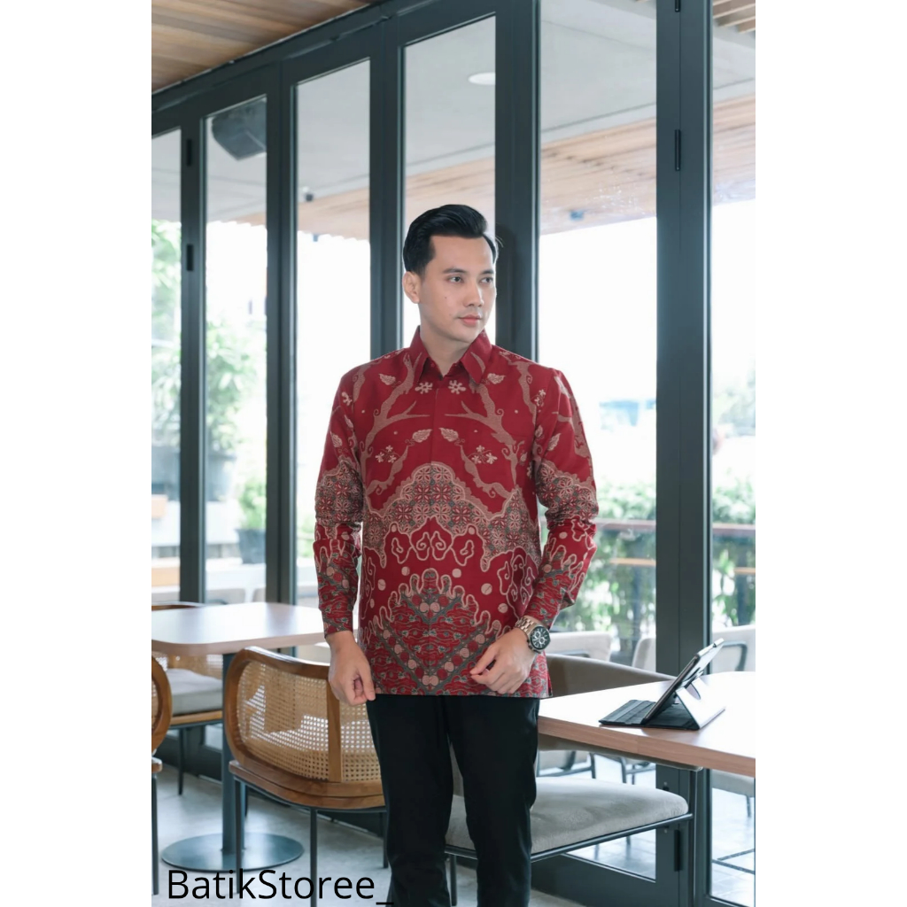 BATIK PRIA PREMIUM BATIK PRIA LENGAN PANJANG BAHAN DOBY
